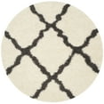 thumbnail image 3 of SAFAVIEH Daley Geometric Plush Shag Area Rug, Ivory/Dark Grey, 6' x 6' Round, 3 of 8