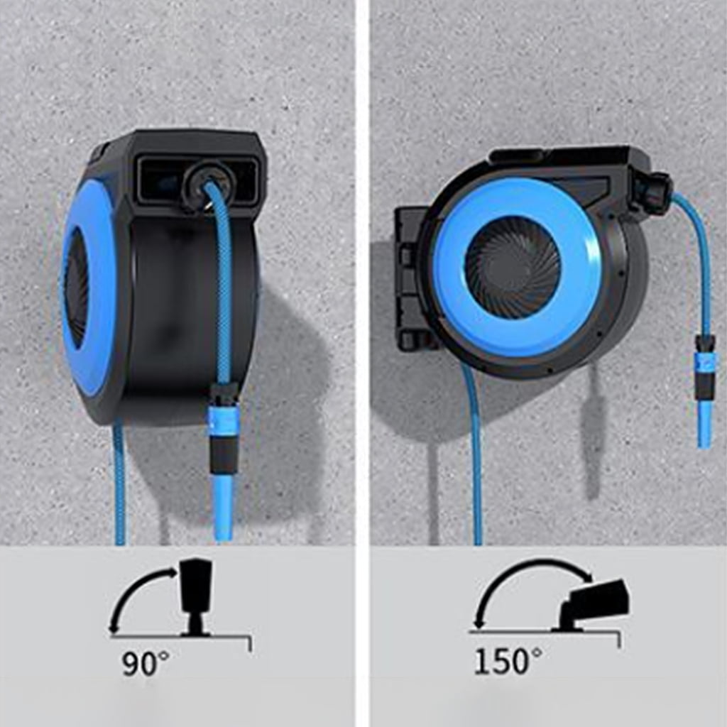 Air Hose and Water Hose Reel with Automatic Rewinder System Suitable for Watering Task Residential Landscaping Detailing