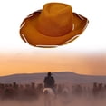 thumbnail image 6 of Sharprepublic Cowboy Cowgirl Hat Big Brim Cowgirl Sombrero Cap for Travel Fishing Festival Brown, 6 of 8