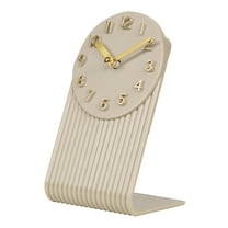 La Crosse Clock Grooves Soft White Quartz Analog Tabletop Clock, 437-3015SW