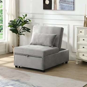 Folding Ottoman Sofa Bed Gray 04023
