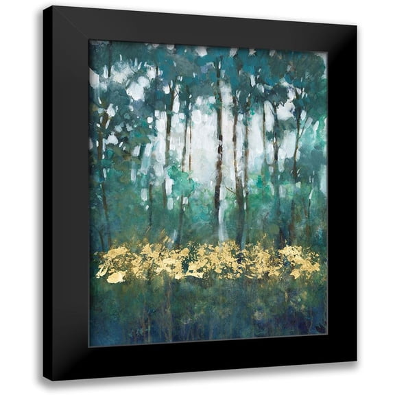 OToole, Tim 12x14 Black Modern Framed Museum Art Print Titled - Glow in the Forest II