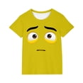 thumbnail image 1 of Hauts à Manches Courtes Mignons pour Femmes, T-Shirt Décontracté à Imprimé Couleur Unie, 1 Pce, 1 of 7