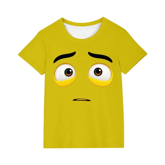Hauts à Manches Courtes Mignons pour Femmes, T-Shirt Décontracté à Imprimé Couleur Unie, 1 Pce