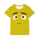 thumbnail image 2 of Blusas y camisas de manga corta con cuello redondo para niños y niñas, color liso, con estampado de expresión linda, manga corta, holgadas y cómodas, blusa para niña, 2 of 6