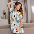 thumbnail image 3 of Haiem Cute Dinosaurs Print Women’s Short-sleeved Nightdress – Comfortable and Loose-Fit Sleepwear, Soft Cotton Sleep Shirt for Relaxing, Casual Nightdress, 3 of 6