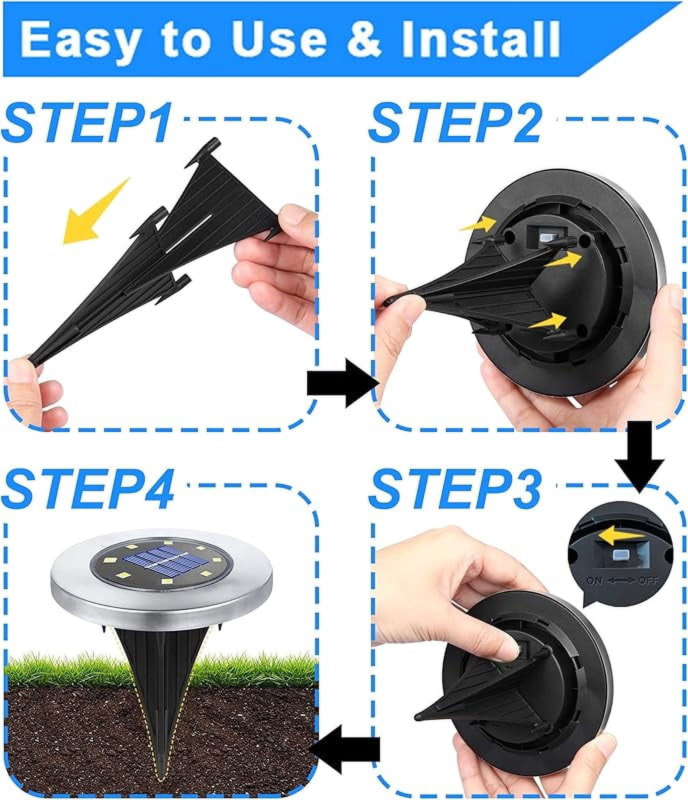 Solar Ground Lights, Waterproof Solar Garden Lights, Upgraded Outdoor Garden Waterproof Bright in-Ground Lights, Landscape Lights for Pathway,Yard,Deck,Lawn,Patio,Walkway (16 Pack Warm Light)
