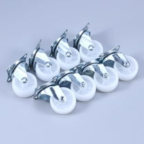 ROMANSENTIAL 8Pcs 1.5 Inch White Silver Swivel Caster Wheels for Office Chair Nylon Steel