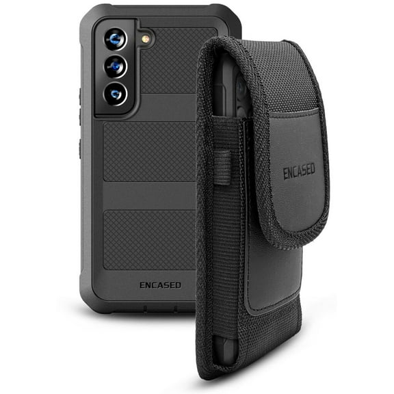 Encased Nylon Holster & FalconShield Case Compatible with Samsung Galaxy S22 Plus Belt Clip Case and Pouch
