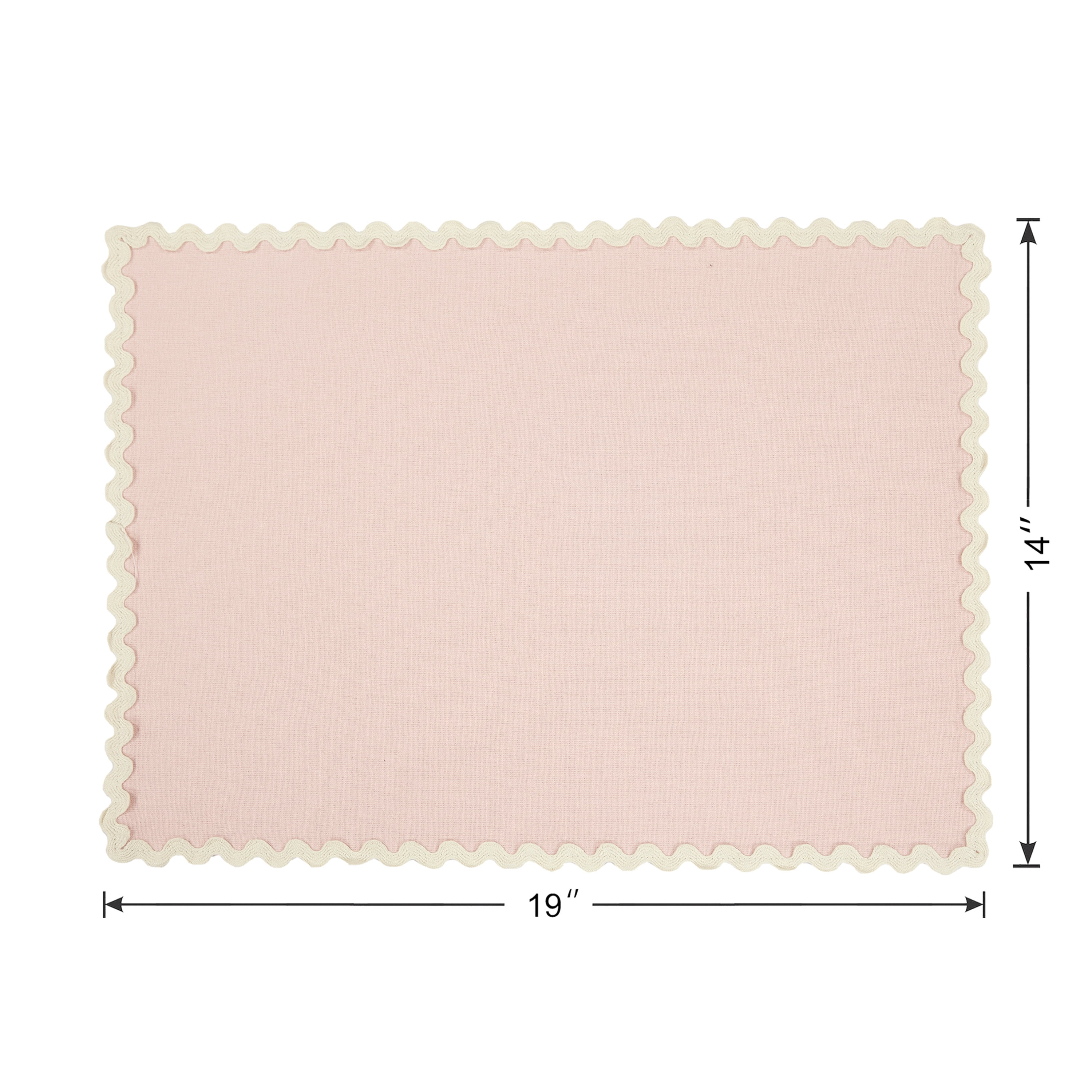 Easter Ric Rac Trim 4 pack Table Placemat Set - 14" x 19" Each - 100% Cotton, Multi-color