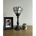 thumbnail image 5 of Tiffany Style Mini Torch Table Lamp White Baroque Style Lavender Stained Glass Included LED Bulb 15'H*6"W, 5 of 7