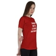 thumbnail image 2 of Inkmeso Women Quote Top I'm Not With Stupid Anymore Graphic Print Tee T-Shirt, 2 of 9