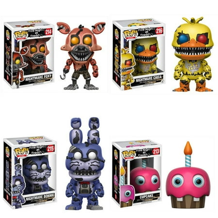 Pop! Games: Five Nights at Freddy's - Nightmare Foxy, Chica , Cupcake and Bonnie! Set of 4