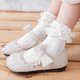 thumbnail image 4 of pares de calcetines con volantes para niñas, calcetines de algodón con encaje, calcetines blancos con volantes y encaje para niñas pequeñas, 4 of 5