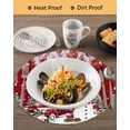 thumbnail image 3 of 15 Inch Round Placemats Set of 4, Red Christmas Non Slip Heat Insulation PP Table Mats, Xmas Snowman Truck Tree Balls Washable Place Mats for Kitchen Dining Party Table Decor, 3 of 7