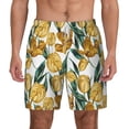 thumbnail image 2 of Goofa Yellow Tulips Printed Men's Swim Trunks Board Shorts Quick Dry Mens Swimming Trunks with Compression Liner,Breathable Fit Hawaii Beach Shorts-3X-Large, 2 of 9