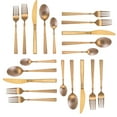thumbnail image 4 of MegaChef Cravat 20 Piece Flatware Utensil Set, Stainless Steel Silverware Metal Service for 4 in Matte Rose, 4 of 5