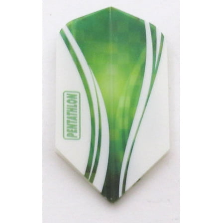 5 Sets (15 Flights) Pentathlon GREEN Slim Ex-Tough Dart Flights - 100 Micron - Style 2