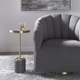 thumbnail image 4 of Uttermost Laurier Faux Shagreen Iron and Glass Accent Table in Brass/Gray, 4 of 5