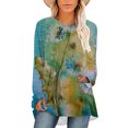 thumbnail image 1 of CLOOCL Oversized Women Blouse Retro Dandelion Pattern Printed Plus Size Female Long Sleeve Woman Fashion Lady Tops, 1 of 6