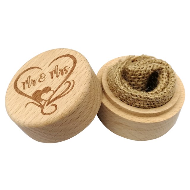 Rustic Wedding Wood Ring Holder Wedding Ring Bearer Box Engagement Engraving Wooden Rings Box