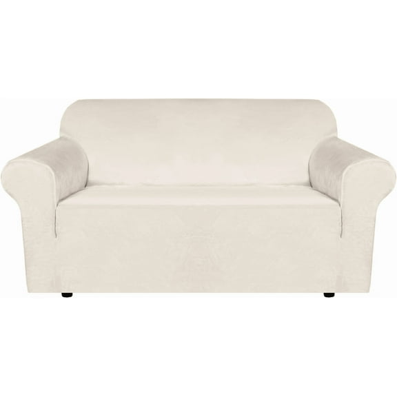CRXX Stretch Velvet Loveseat Covers for 2 Cushion Couch Covers for Living Room Sofa C