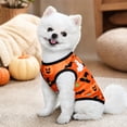 thumbnail image 4 of Small Dog Halloween, Dog Clothes for Small Dogs, Breathable Dog Halloween Shirt, Pumpkin Ghost Witch Bat Print Small Dog Shirt, Halloween Party Puppy Vest, S Size Orange, 1 Pack, 4 of 7