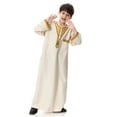 thumbnail image 6 of ANINEO Kids Thobe for Boys Arab Tobes Long Sleeve Kaftan Embroidered Robe with Pockets Arabic Abaya Clothes, 6 of 7