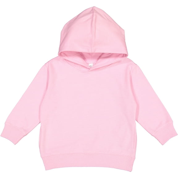 Rabbit Skins Toddler Fleece Long Sleeve Hooded Pullover Sweatshirt with Side Seam Pockets, Pink, 4T