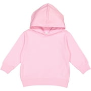 Rabbit Skins Toddler Fleece Long Sleeve Hooded Pullover Sweatshirt with Side Seam Pockets, Pink, 2T