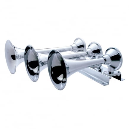 United Pacific 46146 Train Horn, RH, 3 Trumpet Horizontal, Chrome