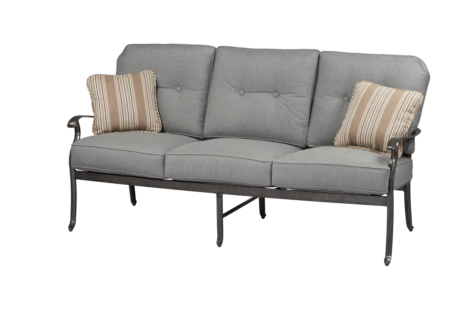 Agio Madison Outdoor Aluminum 3 Cushion Sofa Fossil Gray