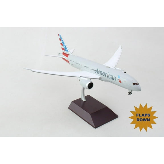 Boeing 787-8 Commercial Aircraft with Flaps Down Gray w/Stripes "Gemini 200" Series 1/200 Diecast Model Airplane by GeminiJets