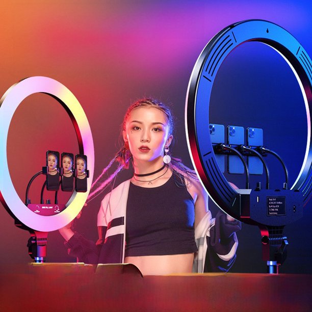 Anillo de luz de relleno en vivo de 10 pulgadas, anillo de luz de belleza, accesorios para fotografías, fotografía, luz en vivo recta