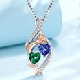 thumbnail image 7 of Taioiat Double Birthstone Necklaces for Women 18K Gold Plated Birthstone Rose Flower Jewelry Anniversary Valentines Day Mother's Day Birthday Gifts for Her Wife Girlfriend Mom, 7 of 7