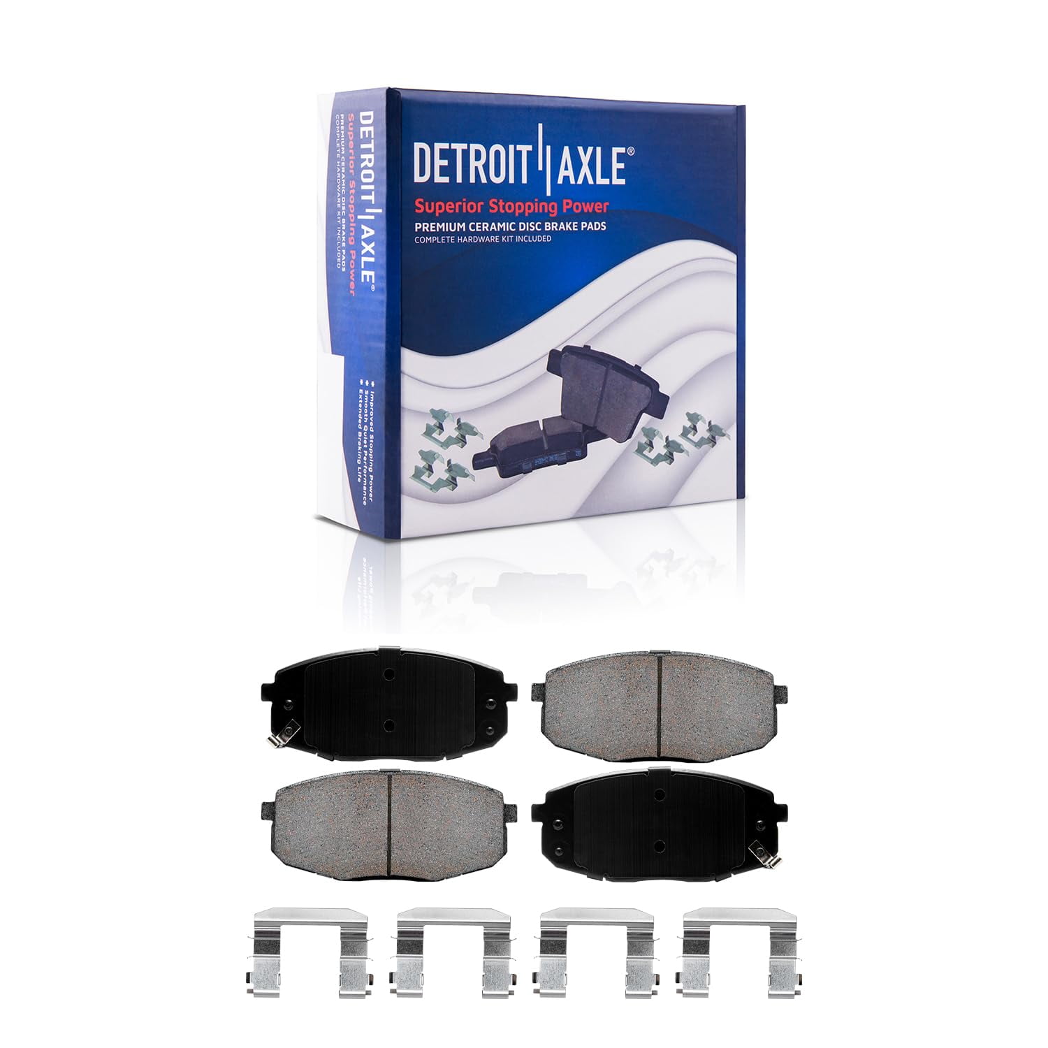 Detroit Axle - Brake Kit for 2014 2015 2016 Kia Soul Drilled & Slotted Disc Brake Rotors Ceramic Brakes Pads Front and Rear Replacement