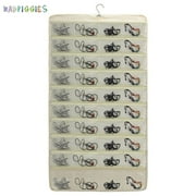 BadPiggies 80 Pockets Hanging Jewelry Organizer Double Sides Storage Bag for Rings Earrings Necklace Display (Beige, 80 Pockets)