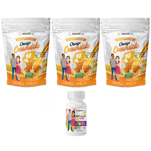 Duodenal Switch Vitamin Pack - Capsules Size: 3-Month Supply, BariatricPal Multivitamin ONE: Capsule with 60mg Iron, BariatricPal Calcium Citrate Soft Chews: Orange Creamsicle