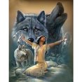 thumbnail image 1 of Cuadros Decorativos Mujer lobo completo taladro redondo mosaico DIY pared arte imagen de decoración de diamantes de imitación Ehuebsd Nuevos Originales, 1 of 8