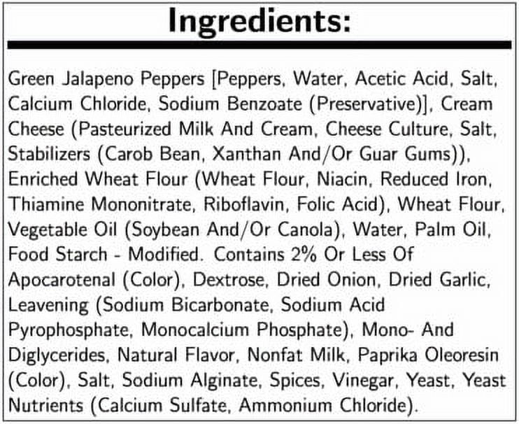 McCain Poppers Breaded Ovenable Cream Cheese Stuffed Jalapeno - Appetizer, 2 Pound -- 6 per Case.