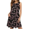 thumbnail image 1 of drppepioner Robes d'Été pour Femmes Plage T-Shirt Floral Robe d'Été Décontractée Poches Boho Robe Débardeur Robes d'Été de Plage, 1 of 4