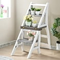 thumbnail image 4 of 16.3" Foldable Wooden Ladder Chair - Dual Purpose Step Stool & Display Stand (16.3"L X 14.8"W X 34.3"H), 4 of 13