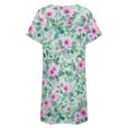 thumbnail image 5 of Floral Watercolor Print Women Nightgown Sleepwear Short Sleeves For Vacations Travels Nightgowns Women's Pajamas, 5 of 7