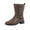 Brown, variant on Womens Winter Boots, Casual Solid Color Plus Size Round Toe Belt Buckle Low Heel Mid-Calf Winter Boots, Women's Boots