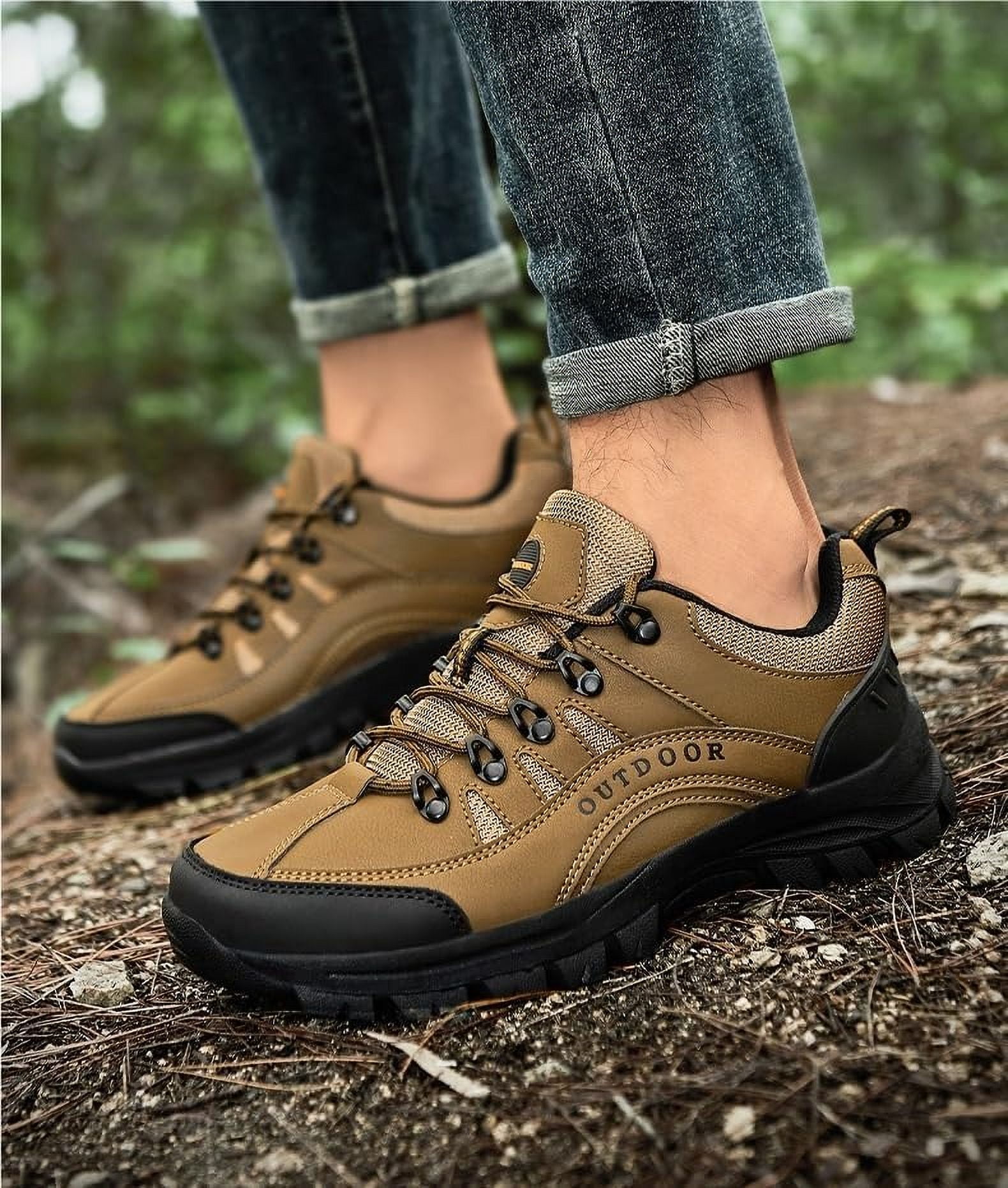 Men's Waterproof Hiking Boots Lightweight Breathable Outdoor Ankle Boots Trekking Hiking Shoes
