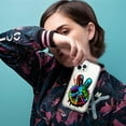 thumbnail image 5 of MUNDAZE Case for Apple iPhone 15 Plus Hybrid Shockproof Slim Hard Soft TPU Shell Heavy Duty Protective Phone Cover - Peace Graffiti Painting Art, 5 of 5