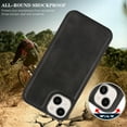 thumbnail image 5 of Dteck Magnetic Case for iPhone 14,Shockproof Leather+TPU Case Compatible with Mag Safe Back Cover for iPhone 14,Black, 5 of 6