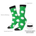 thumbnail image 4 of Hirioo Green And White Polka Dot Pattern Adult Middle Tube Socks Breathable Sock Non-Pilling,Contrasting Color Design, 4 of 6