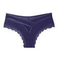 thumbnail image 4 of Gibobby Calzoncillos hipster Ropa interior mujer Bikini algodón Bragas Encaje Hipster Panty Estiramiento Calzoncillos completos （Morado， L), 4 of 5