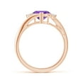 thumbnail image 2 of ANGARA Natural 1.1 Ct. Amethyst with Diamond Classic Ring in 14K Rose Gold for Women (Ring Size: 11.5), 2 of 10